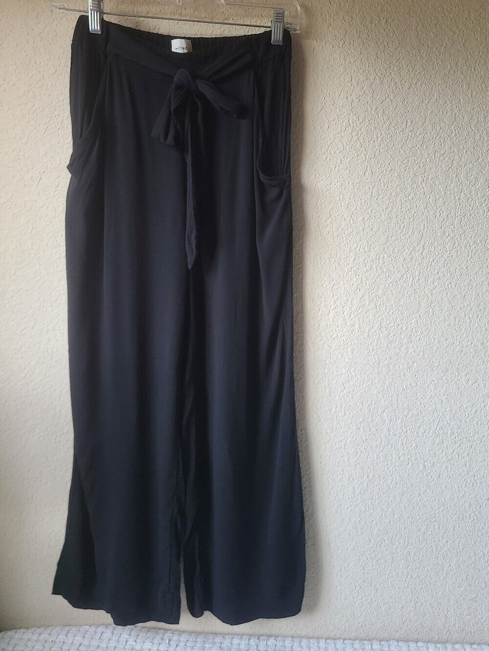 Wilfred Aritzia Black Wide-Leg Drawstring Pants Women's Size XS